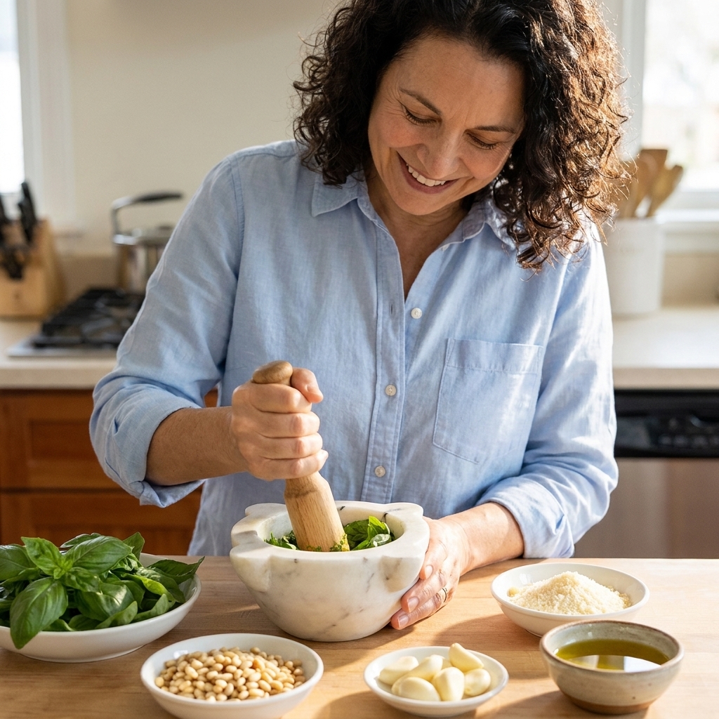 Pesto alla Genovese (Mortar and Pestle)